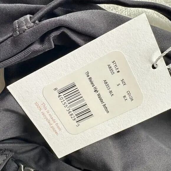 NWT Andie The Riviera Bottom Belted High Waisted Medium Coverage Leg Cut S Black - Picture 7 of 15